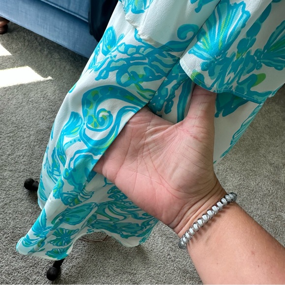 Lilly Pulitzer Whistler Silk Dress in Gold Digger Print size 00 - Picture 3 of 8